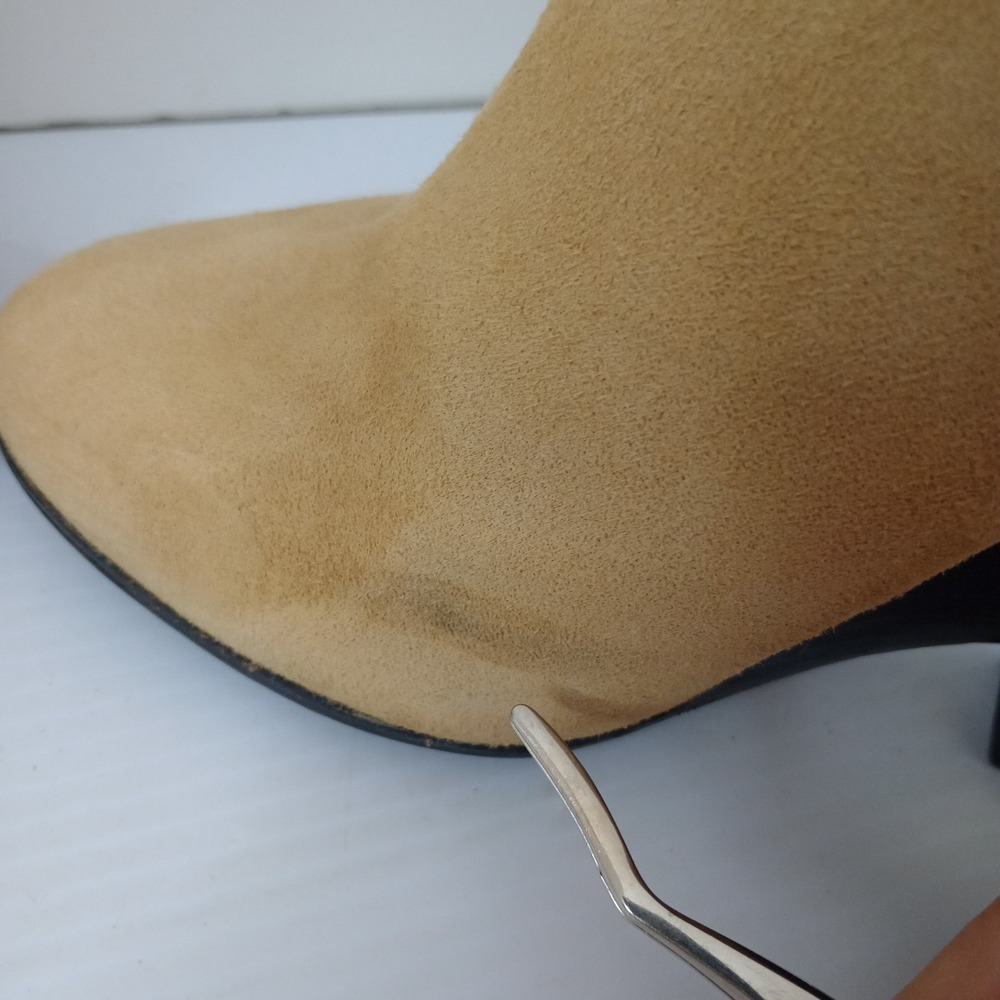 Givenchy Suede Chelsea Ankle Boots Tan Block Heel Resoled No Size Tag Measure 38 - Picture 8 of 15